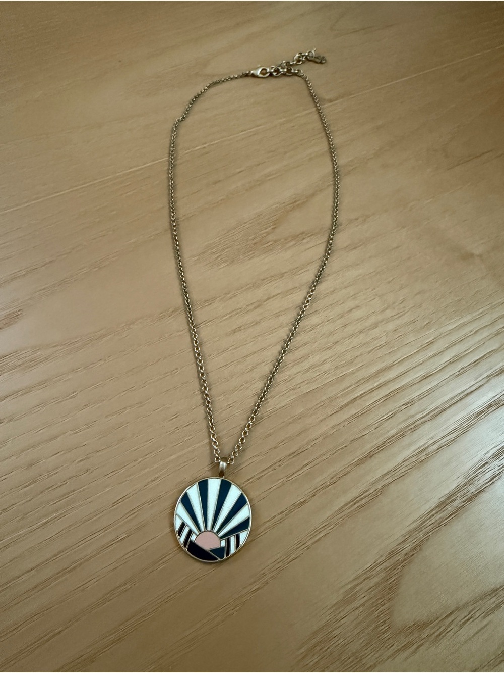 Lucky Brand Enamel Sun Necklace